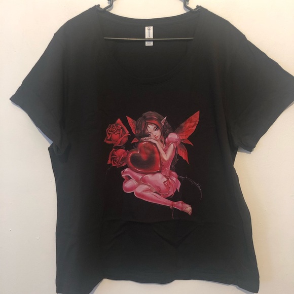 Fairy with heart and roses t-shirt sz 3X - Picture 2 of 6